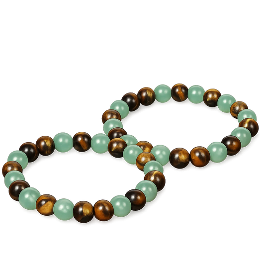 PULSERA DE AVENTURINA Y OJO DE TIGRE